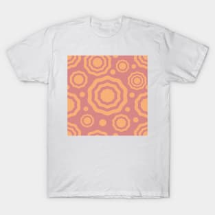 Peach flower circle pattern T-Shirt